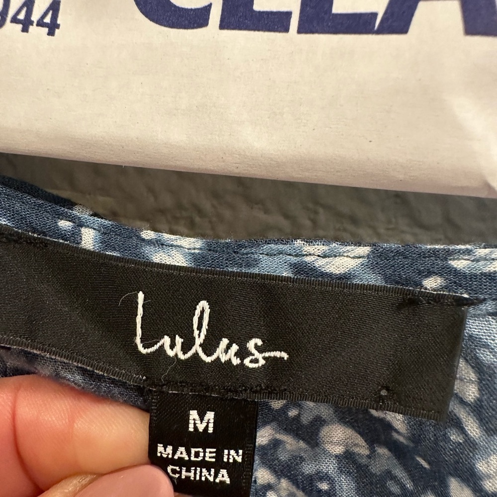 Lulu's Blue Patterned Button-Up Blouse - image 2